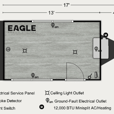 8X17 MOBILE OFFICE TRAILER - EAGLE MOBILE OFFICES - PORTABLE OFFICE