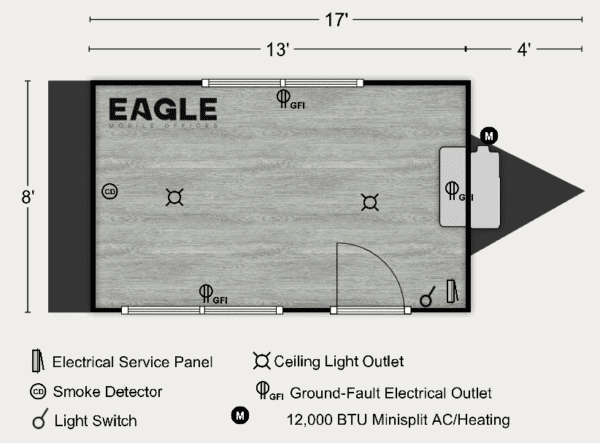 8X17 MOBILE OFFICE TRAILER - EAGLE MOBILE OFFICES - PORTABLE OFFICE
