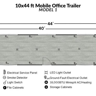 10x44 MOBILE OFFICE TRAILER - PORTABLE OFFICE - EAGLE MOBILE OFFICES - LAYOUT1