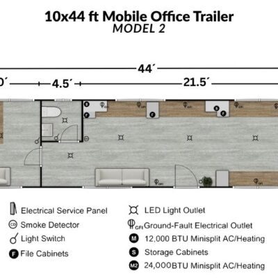10x44 MOBILE OFFICE TRAILER - PORTABLE OFFICE - EAGLE MOBILE OFFICES - LAYOUT2