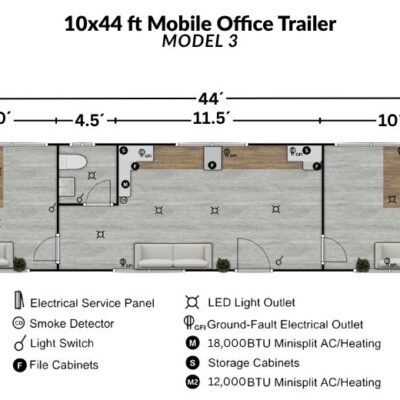 10x44 MOBILE OFFICE TRAILER - PORTABLE OFFICE - EAGLE MOBILE OFFICES - LAYOUT3