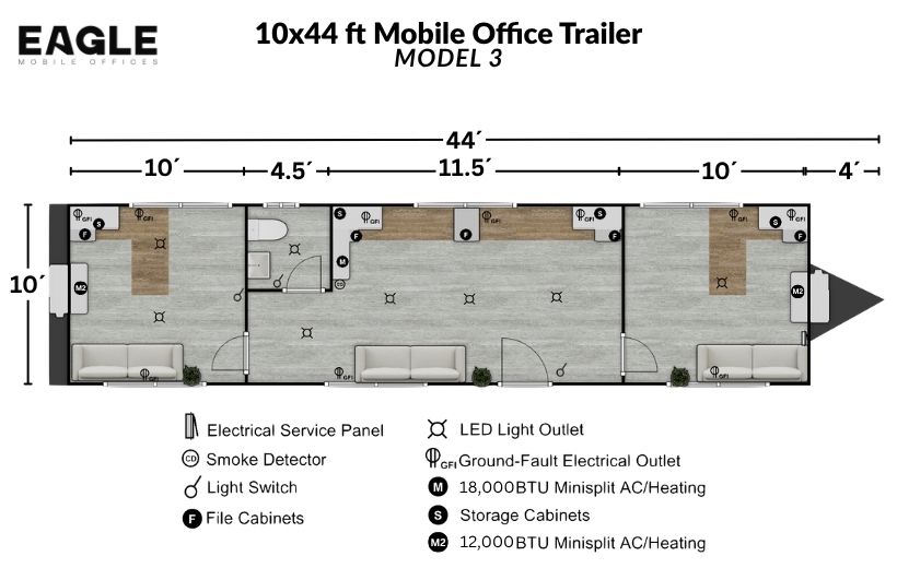 10x44 MOBILE OFFICE TRAILER - PORTABLE OFFICE - EAGLE MOBILE OFFICES - LAYOUT3 10x44 MOBILE OFFICE TRAILER - PORTABLE OFFICE - EAGLE MOBILE OFFICES - LAYOUT3